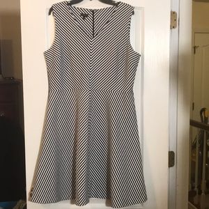 Talbots black/white fit and flare dress